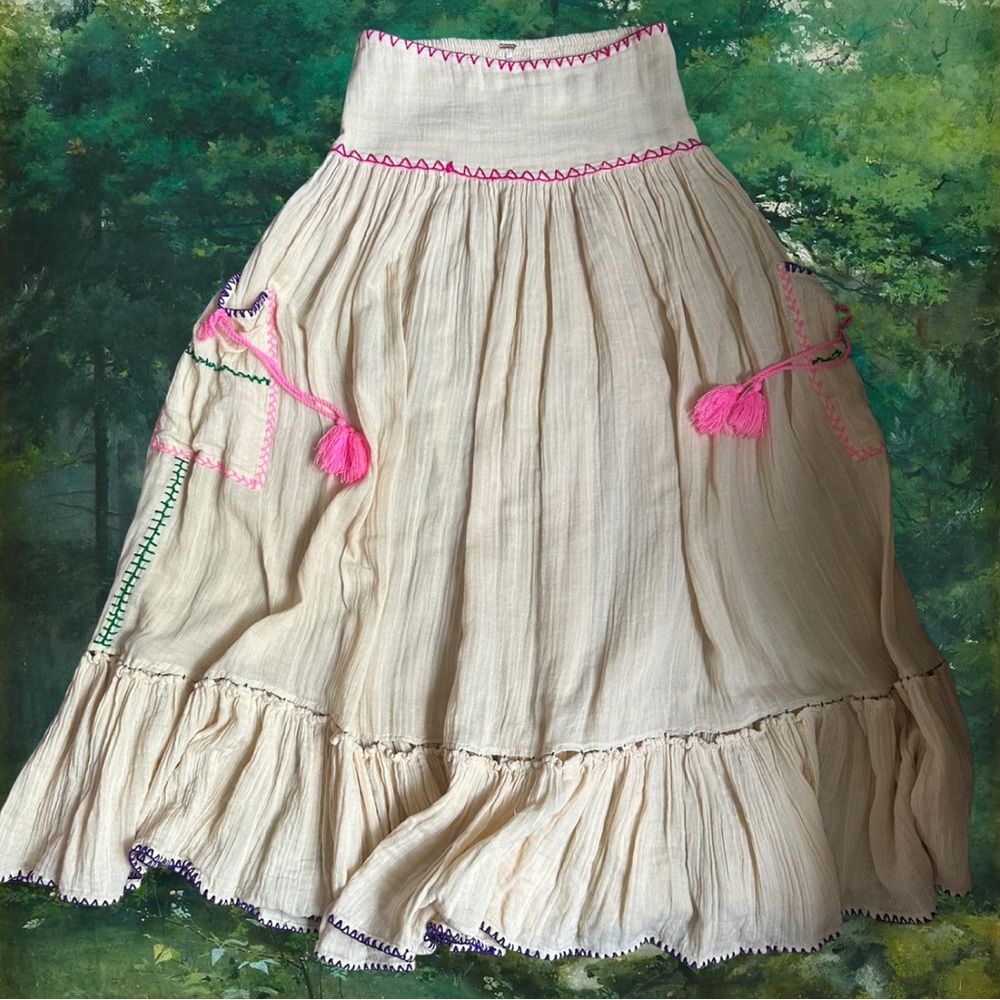 Free People Cream maxi skirt
